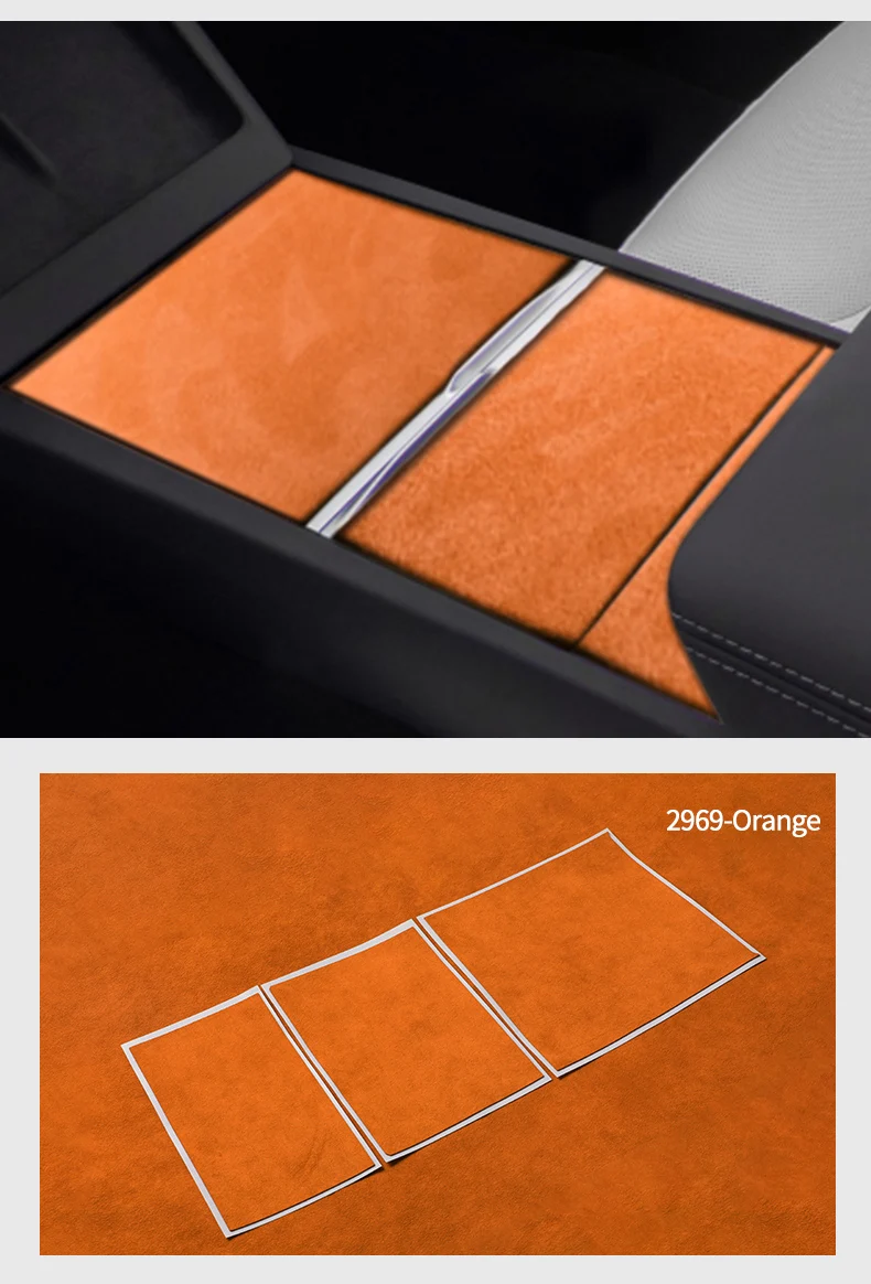Hochwertige Wildleder-Verkleidung für die Mittelkonsole von Tesla Model Y Juniper / Model 3 Highland, Auto-Zubehör für die Innenraumgestaltung. – Detail 9