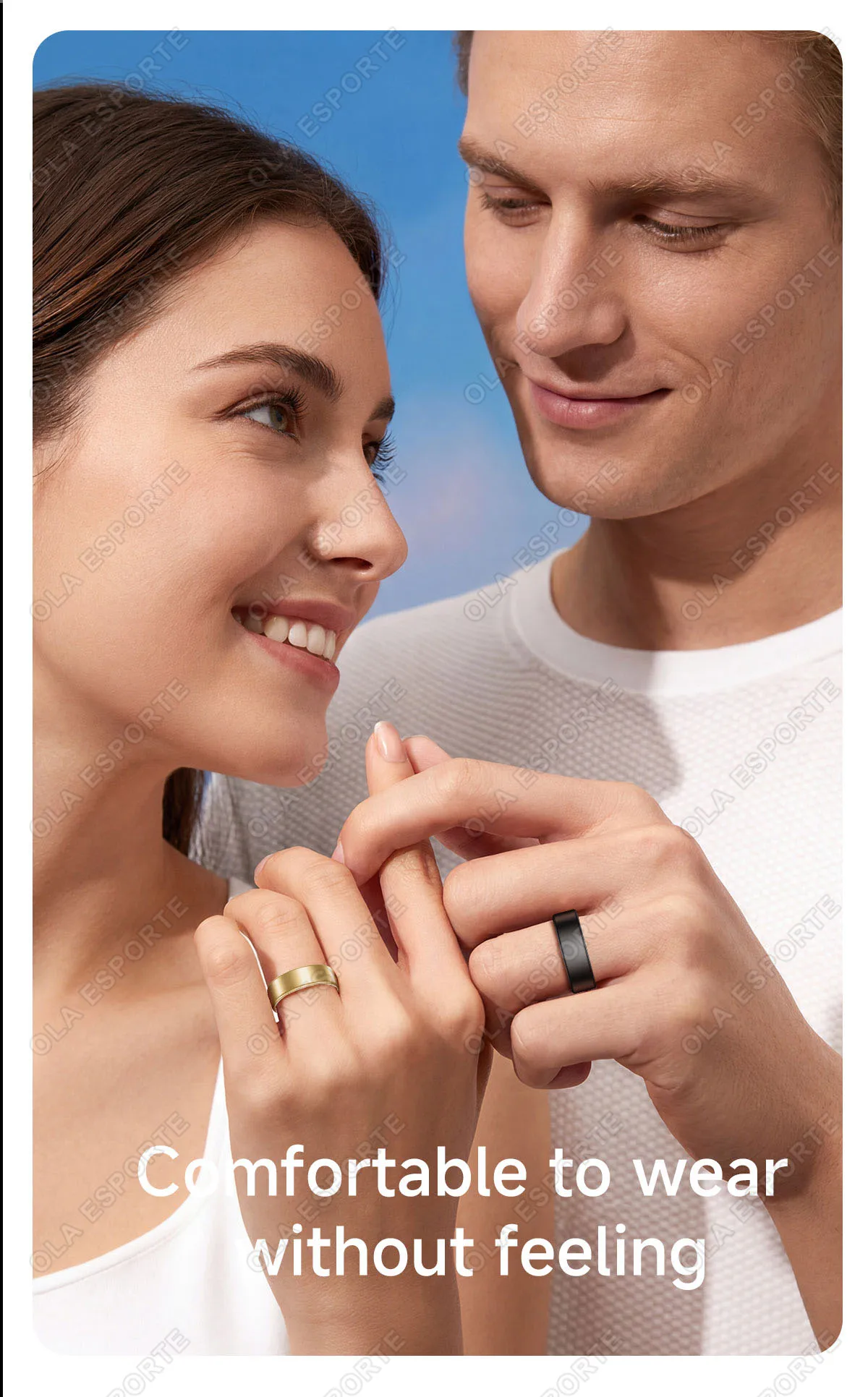 2026 Smart Ring für Damen, Herren und Paare, SmartRing mit Herzfrequenzmesser, wasserdicht, Sportmodi, superleicht, hautfreundlich, Armband R88 – Detail 5