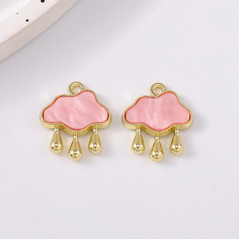 5pcs Cute Gemstone Cloud Raindrop Charms Pendants for Necklace Earrings Bracelet DIY Handmade Jewelry Accessories view 5