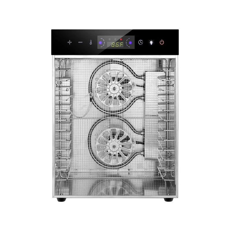 ماكينة تجفيف الفواكه واللحوم مكونة من 12 طبقة من الفولاذ المقاوم للصدأ ومجفف الهواء الساخن للاستخدام المنزلي ماكينة تجفيف الطعام ودرجة حرارة قابلة للتعديل