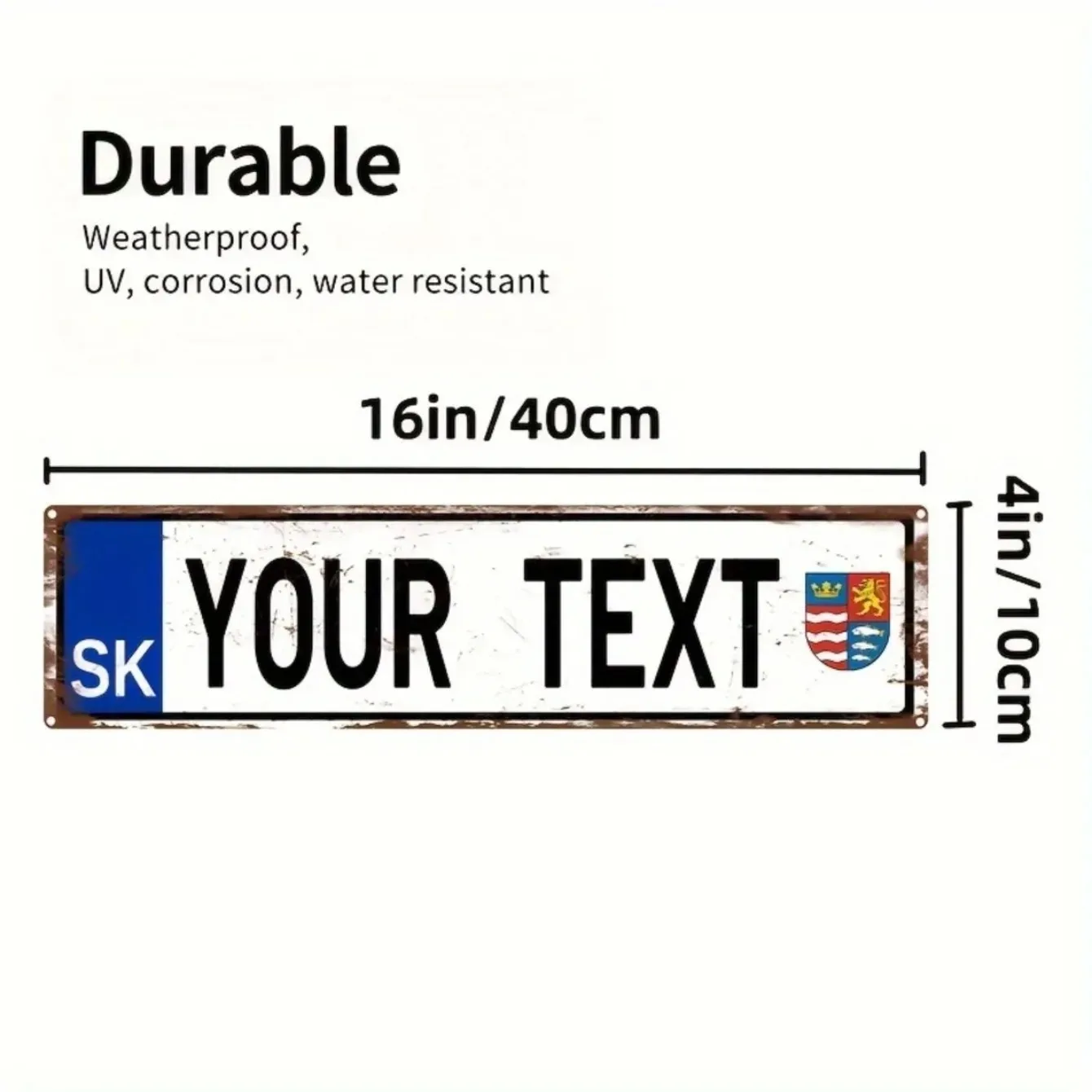 Custom Text US Size Qatar License Plate & Frame Set Personalized Metal Auto Tag Car Wall Decor