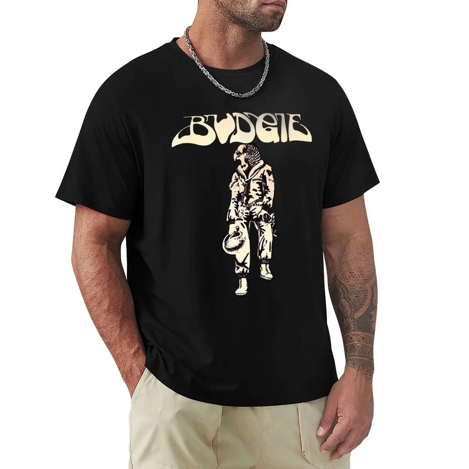 Budgie Band Riding my Nightmare T-Shirt Big and Tall Crew Neck Tee