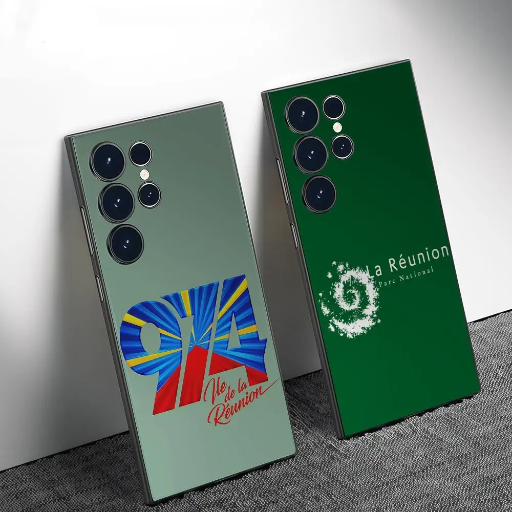 

Phone Case For Samsung Galaxy S25 S24 S22 S23 Ultra S21 S20 Plus Frosted Full Soft Case 974 Reunion Island logo