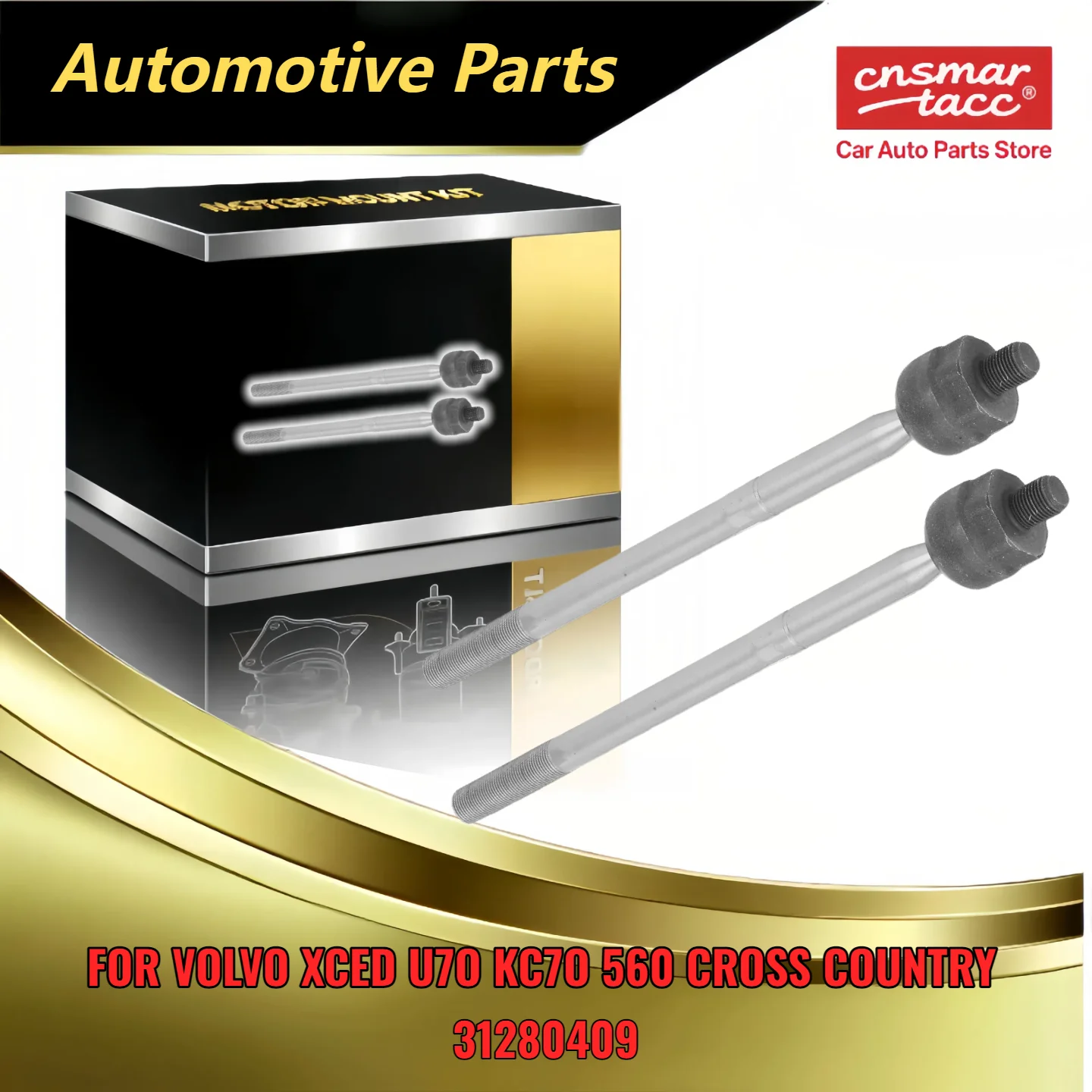 

Direct Fit 2Pcs Inner Steering Tie Rod End for Volvo S80 XC60 V70 XC70 S60 Cross Country Compatible with 31280409