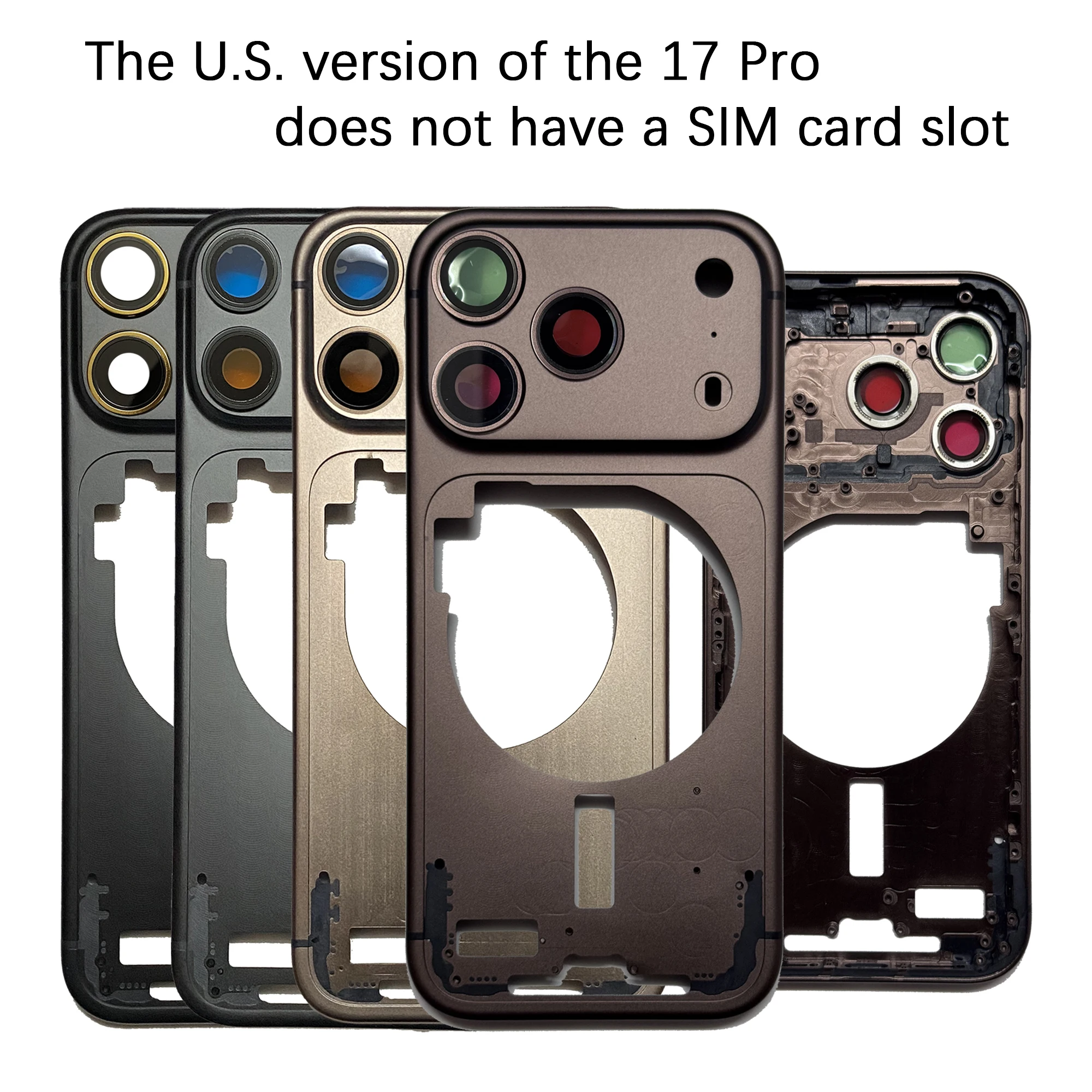 Custom Housing for iPhone 17 Pro – Full Set Replacement (US Version), Side Buttons & Repair Tools (No SIM Tray)