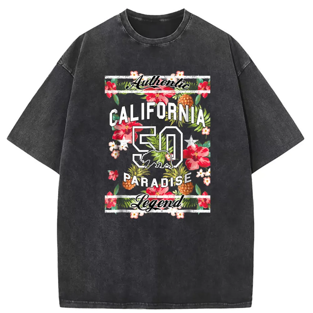 

California 50 Paradise Legend Man Vintage T-Shirt Retro Cotton Beach Tshirts Men Long Sleeve Hip Hop Clothing Sweatshirts