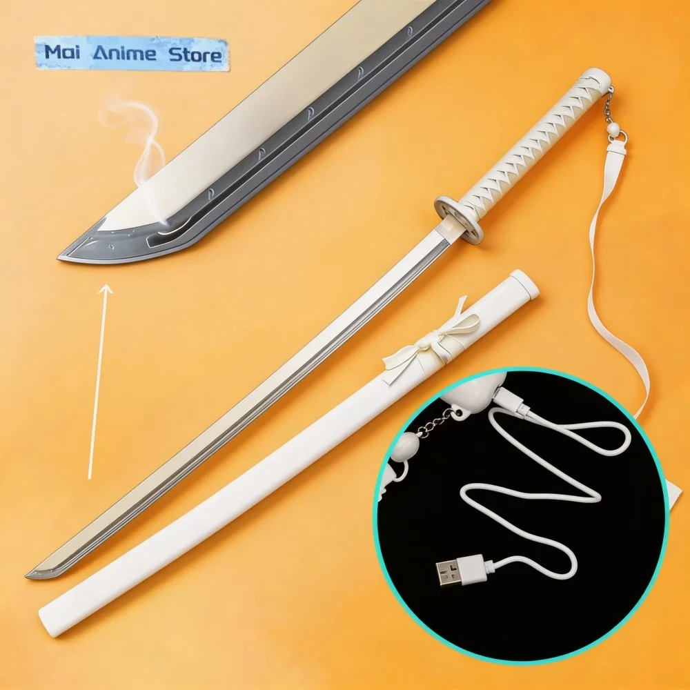40inch Kuchiki Rukia Katana Bleach Real Size LED Mist Katana Vapor Smoke Effect Modes Anime Cosplay Prop Unsharpened Toy Gift