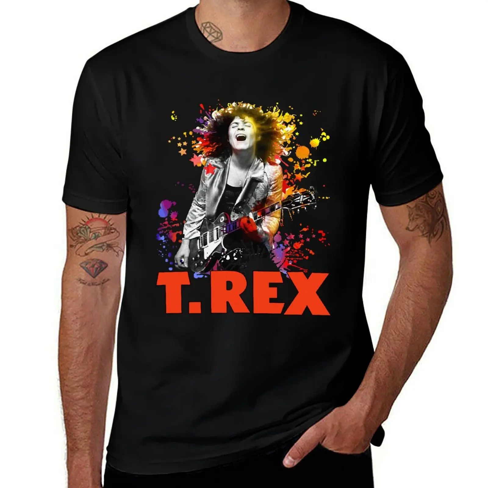 T rex rock band marc bolan retro cool top tee T-Shirt Work Utility Casual Tee Shirt T-Shirt