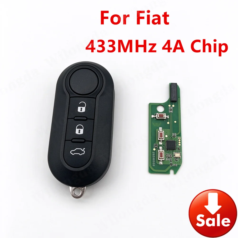 1pcs Flip Car Remote Key 433MHz 4A Chip For Fiat Mobi Uno Fiorino E Mais Strada Citroen Peugeot Key Fob