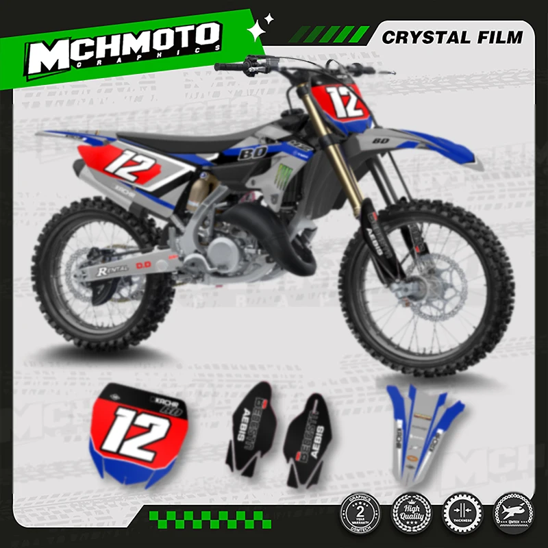 

MCHMFG Custom Graphics Background Decal Stickers Kits For YAMAHA 2022 2023 2024 YZ125 YZ250 YZ 125 250