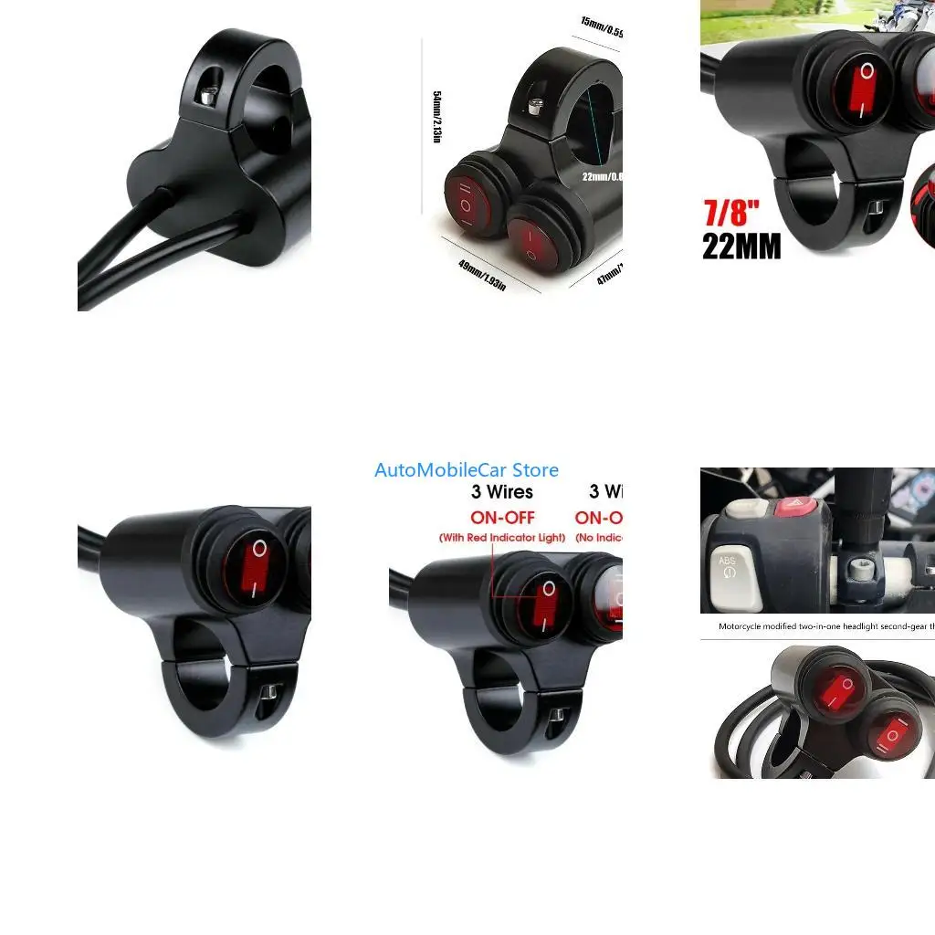 G8TE Headlight Control Switch Motorcycle Fog Light 2 Files + 3 Files Handlebar On Off
