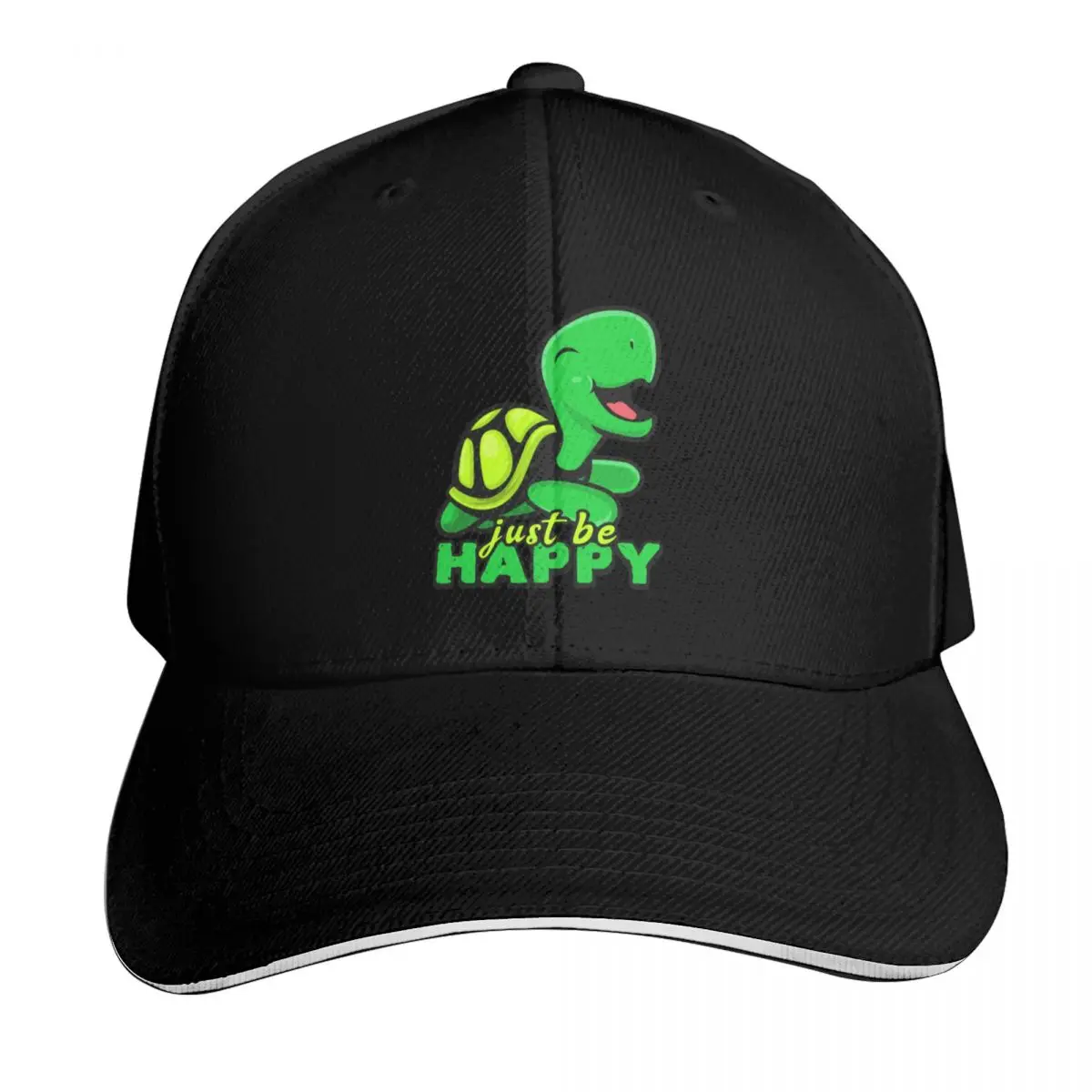 

Just Be Happy Turtle Baseball Cap Hat Baseball Cap Kids Hat Thermal Visor Man Women's