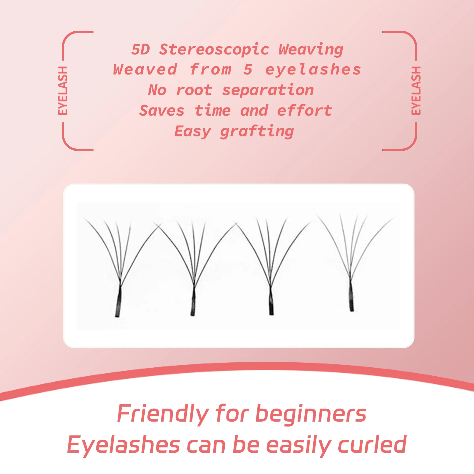 5D Hybrid Extension Eyelashes Professional Eyelash Salon - Easy to Apply, No Root Loss, Uniform Style
