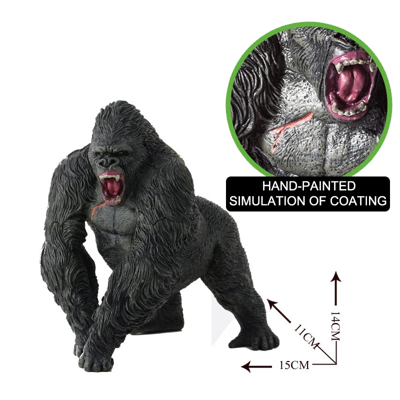 Gorilla King Kong Toys Figure Rampage Gorilla Fight Mode Ape Solid Wild Animal Figurines for Role Playing Story Telling Toy