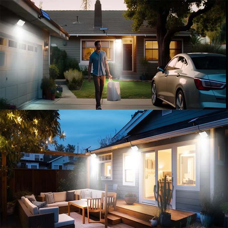 234 LED 3Modes Solar Lights Outdoor Motion Sensor Flood Lights Wall Lamp with Remote Waterproof Security Solar Light for Outside