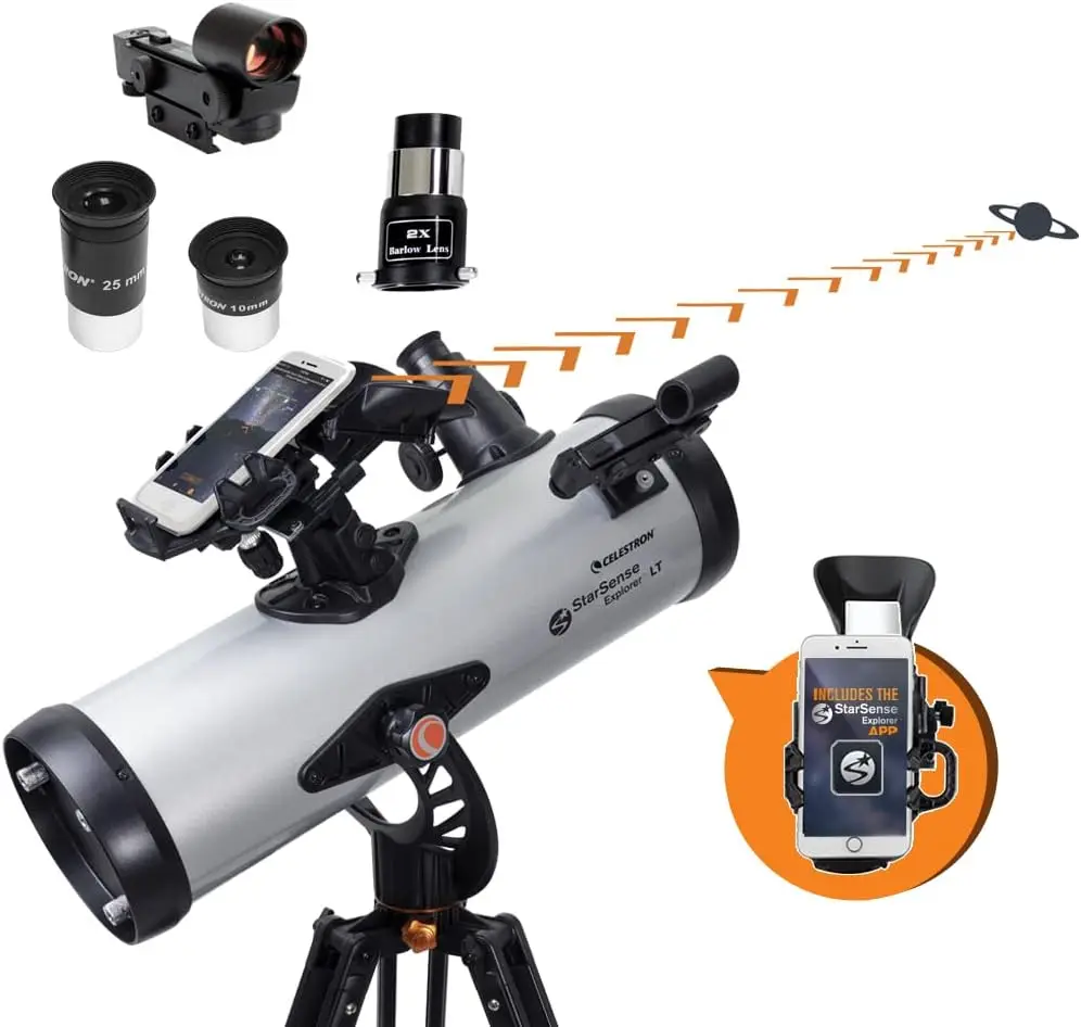 

Celestron – StarSense Explorer LT 114AZ Smartphone App-Enabled Telescope – Works with StarSense App to Help You Find Stars, Plan