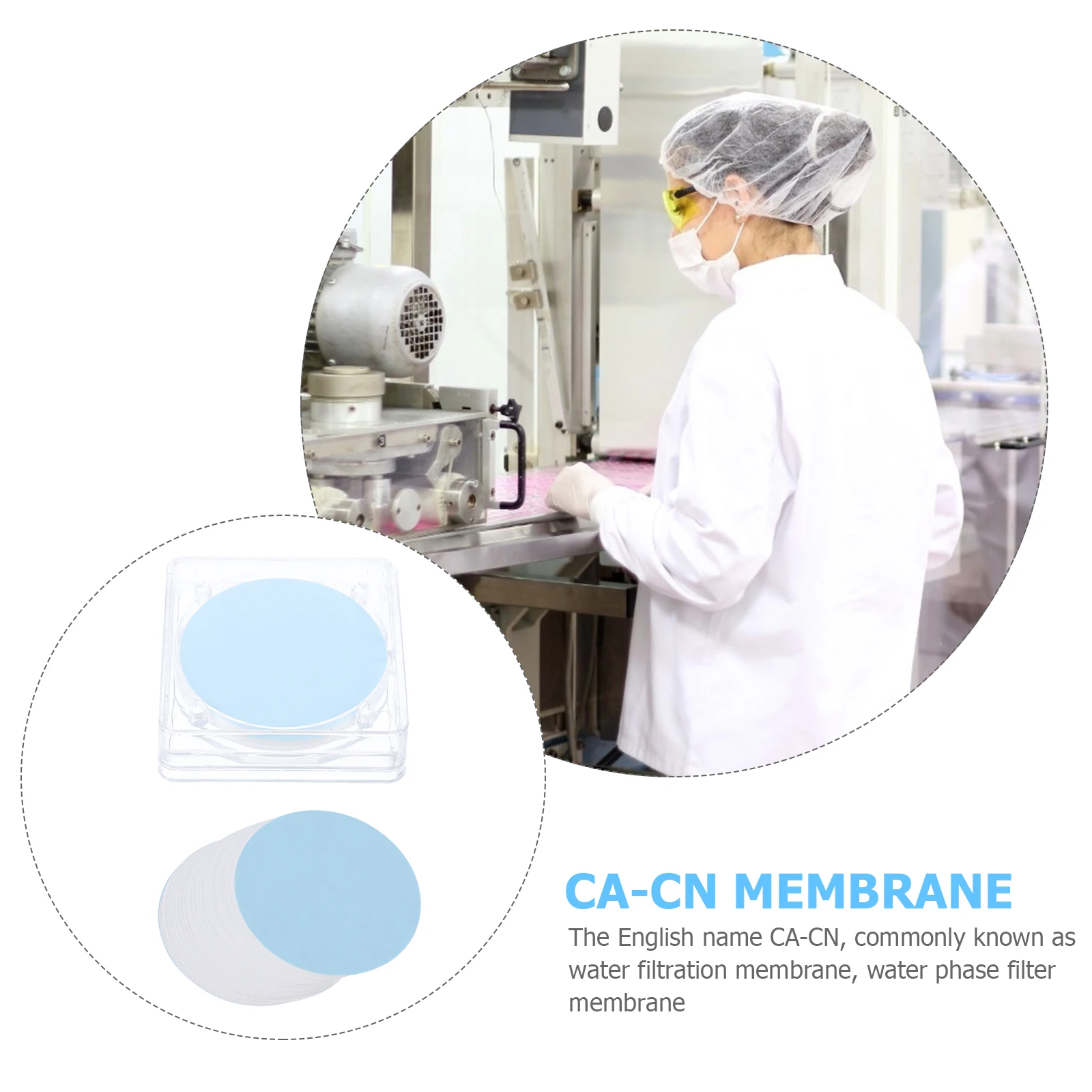 

50pcs Filter Membrane 0.45um Hydrophilic Mixed Cellulose Filtration Membrane Lab Bottle Water Phase CA-CN