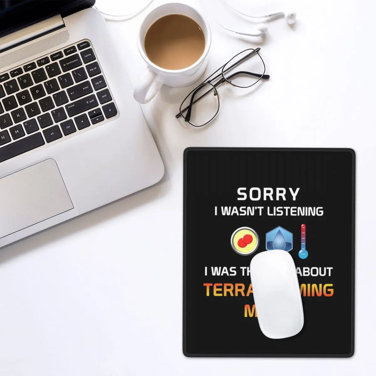 Focused Terraforming Mars Player Mouse Pad Gamer PC Laptop Mats Keyboard Carpet Computer Gaming Desk Mat 7x9 in 22x18 cm