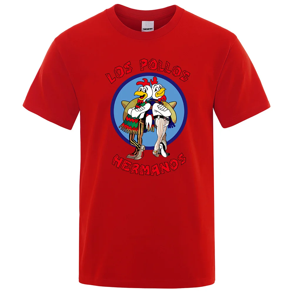 Los pollos hermanos lustig bedrucktes T-Shirt Männer Mode lässig kurze Ärmel Sommer Baumwolle atmungsaktiv T-Shirt Huhn Brüder T-Shirt – Detail 9