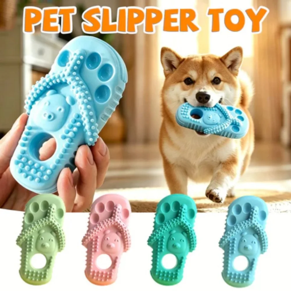 Dog Interactive Toys TPR Bite Resistant Interactive Slipper Shape Dog Chew Teeth Cleaning Toys Wear Resistant Pet Accessories