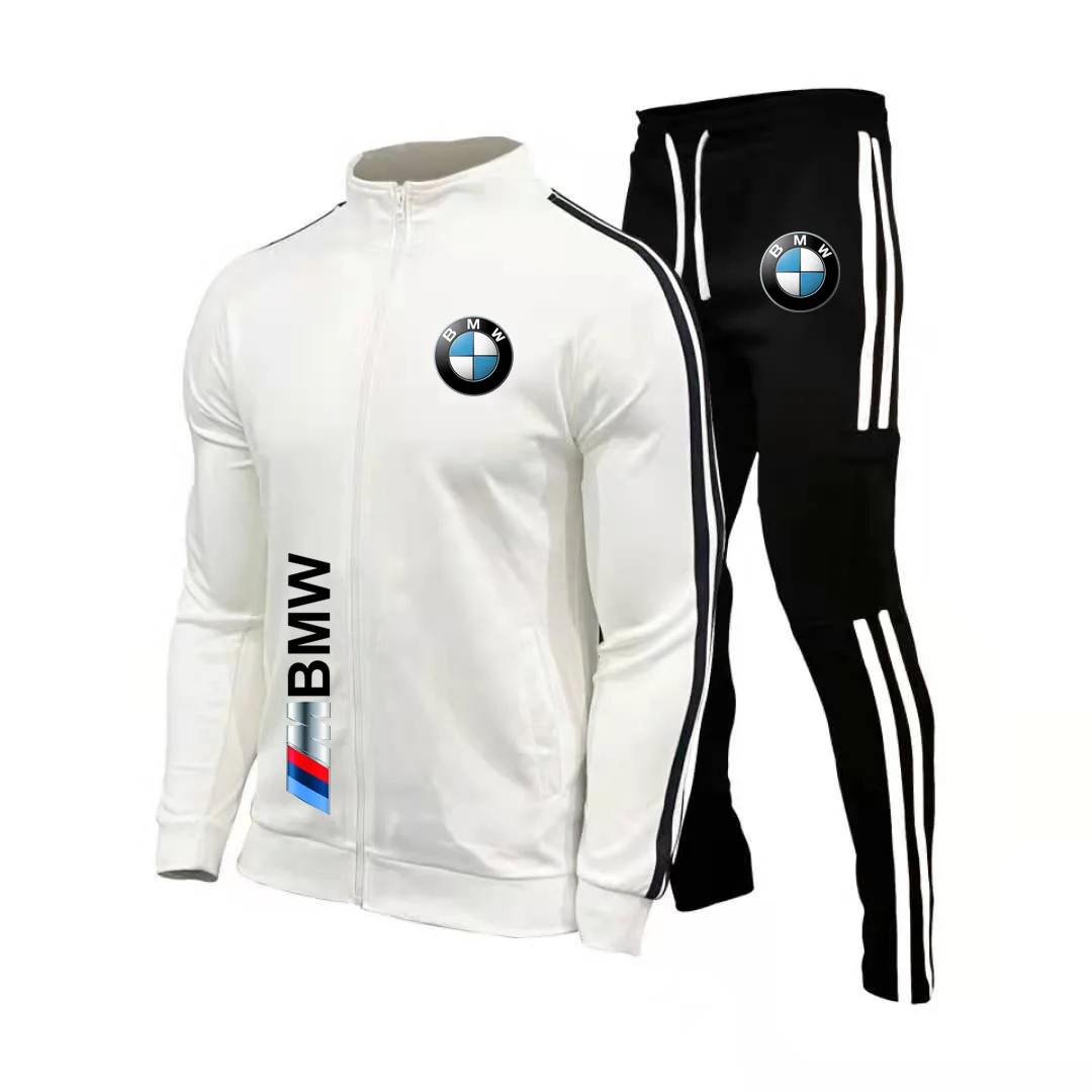 2025 BMW Motorcycle Logo Printed Racing Wear Casual Sportswear Men's Spring And Autumn Hoodie Two-piece Riding Suit BMW Logo