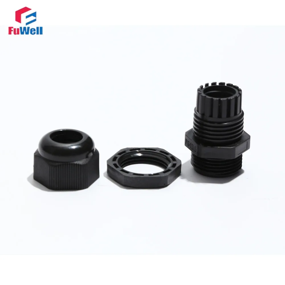 Fuwell كابل مقاوم للماء الغدة كابل دخول IP68 PG 7 9 11 13.5 16 19 21 25 29 36 42 48 63 موصل بلاستيك نايلون أبيض/أسود #4