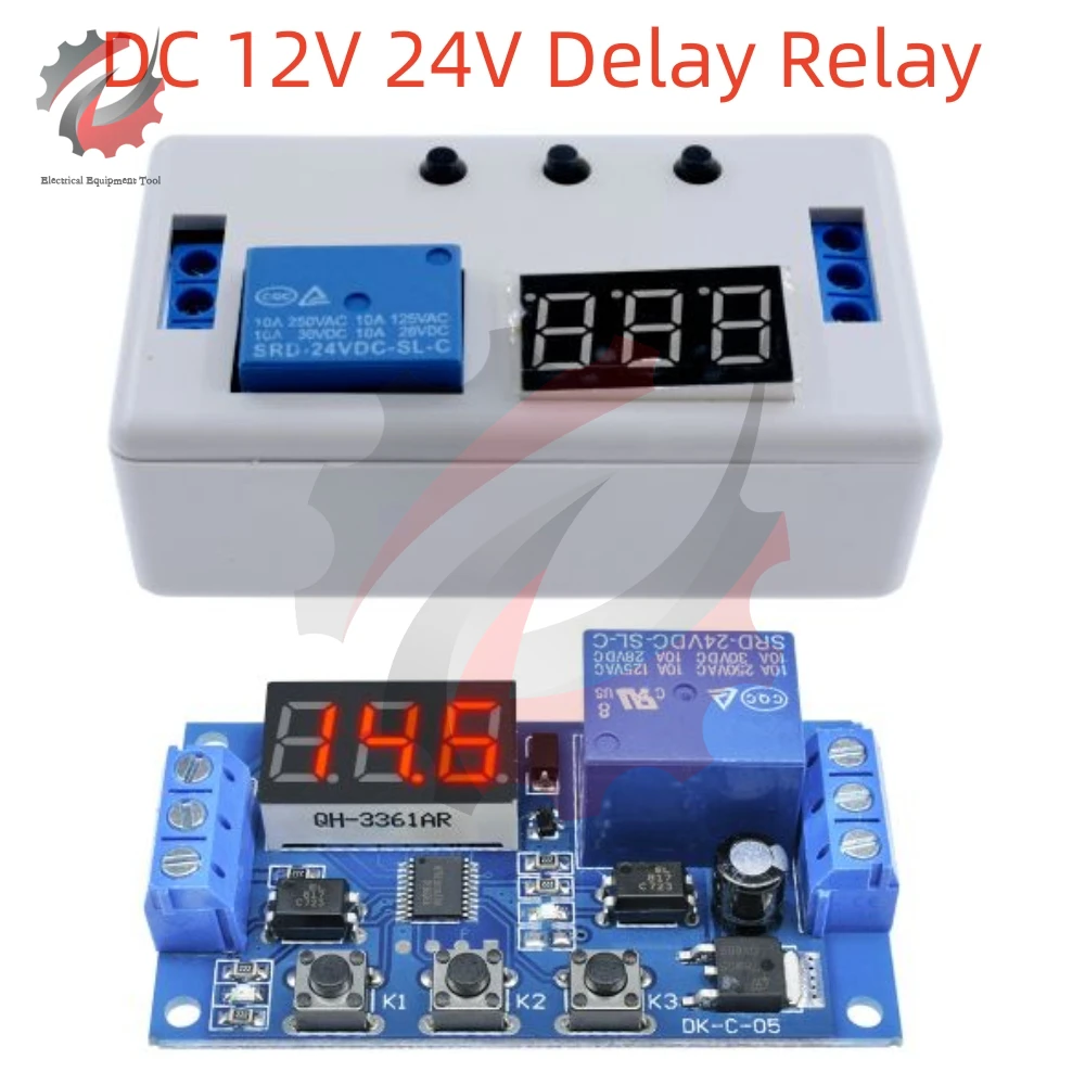 12V 24V LED Digital Display Automation Delay Relay Trigger Time Circuit Timer Control Cycle Adjustable Solid State Relay Module