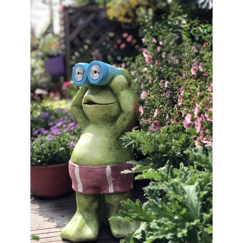 Watch Little Guard Frog Solar Electronic Night Light Outdoor Garden Garden Floor Decoration Ornament Grocery