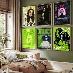 Singer Charli XCX BRAT Anime Posters Sticky HD Quality Wall Art Retro Posters for Home Kawaii Room Decor