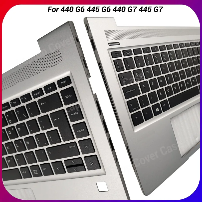 لوحة مفاتيح كمبيوتر محمول جديدة أمريكية/إسبانية/روسية/لاتينية لأجهزة Probook 440 G6 445 G6 440 G7 445 G7 Palmrest الغطاء العلوي #1