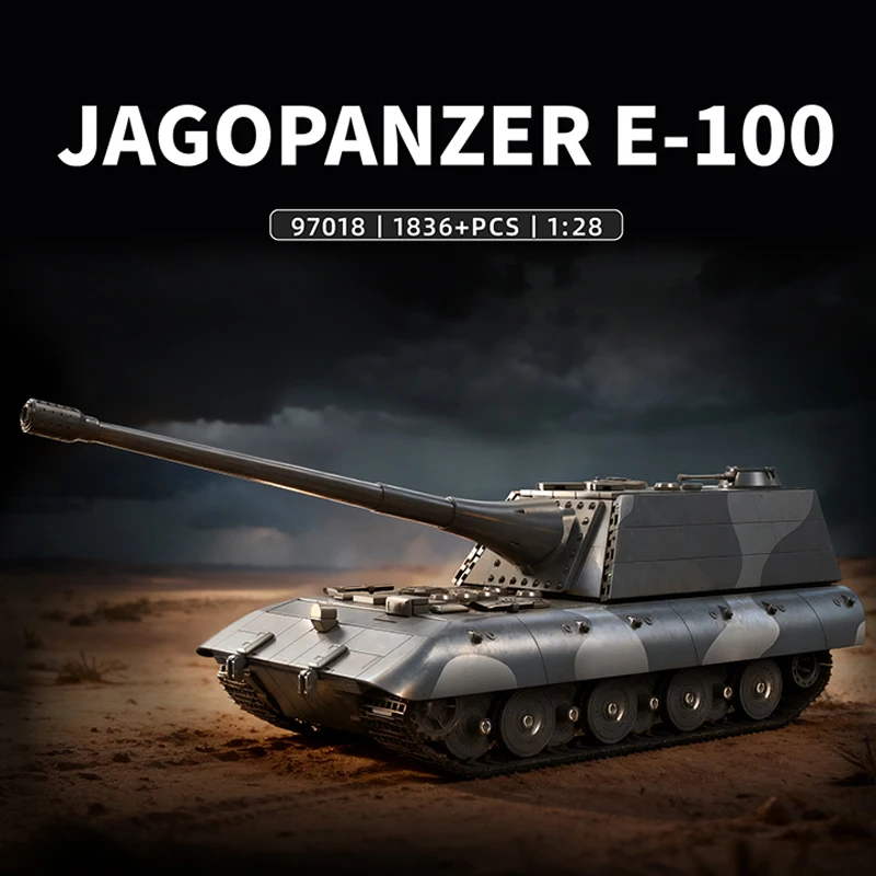 

1836PCS 1:28 Scale Jagopanzer E100 Tank Building Blocks Model Kit Assembly Armored Vehicle Bricks Toys Ornaments For Ideal Gifts