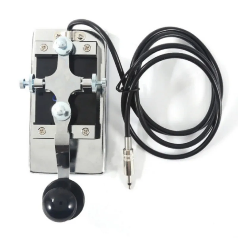 K4 Heavy Duty Morse Code Key CW Shortwave Telegraph Key with 3.5mm&6.5mm Plug for Ham Radio Transceiver Station