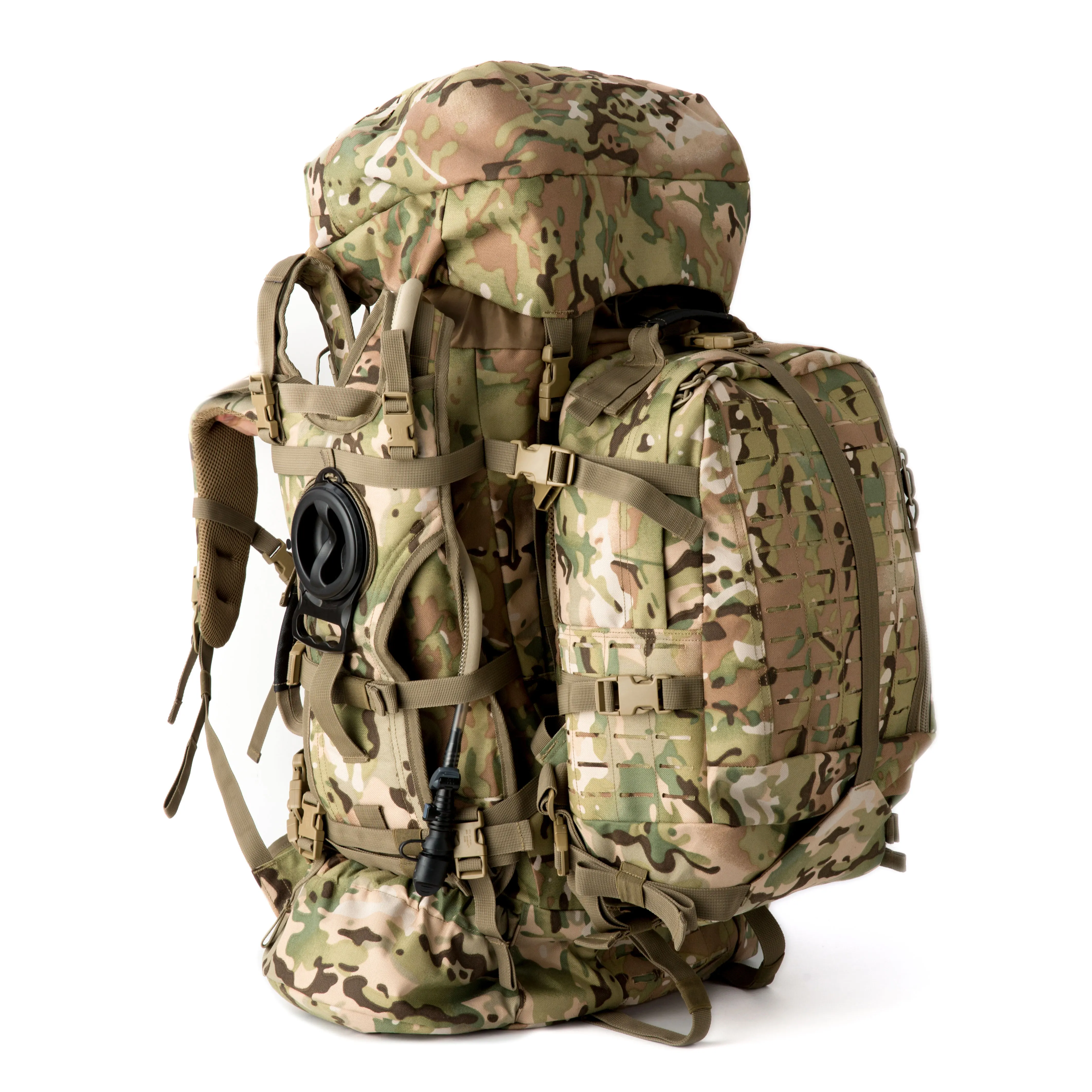 MT Military ILBE Army Large Rucksack with Detacheable Tactical Assault Backpack and Hydration Pack Metal Frame Multicam Olive 