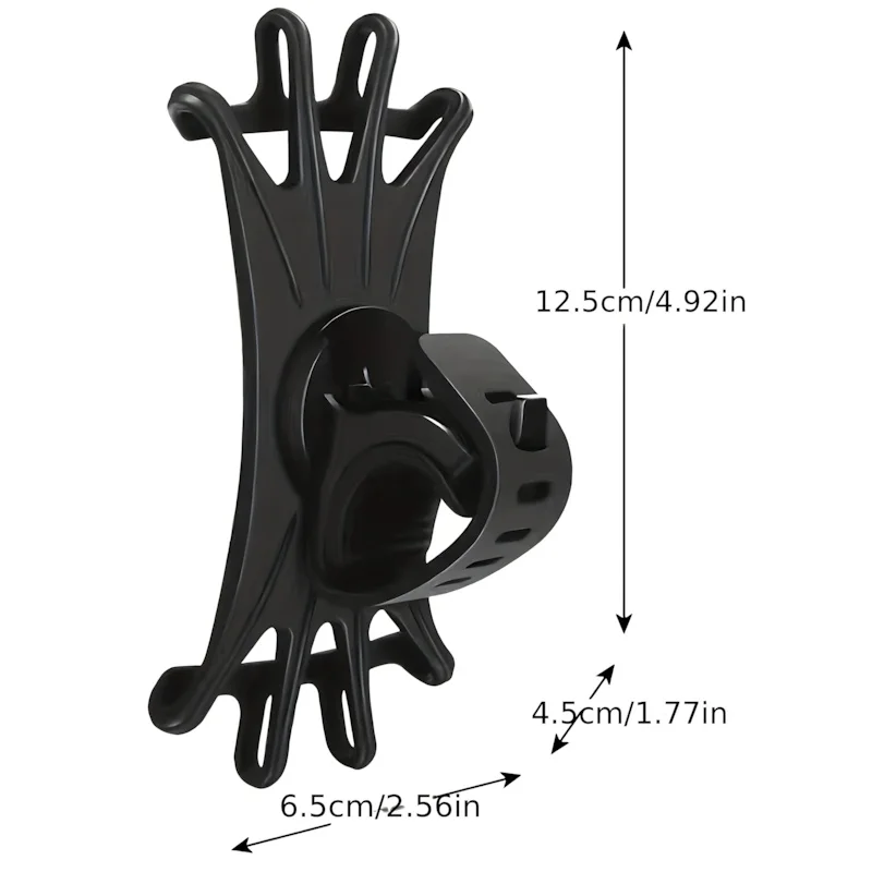 Multifunctional Rotating Silicone Bike Phone Mount – For E-Bikes, One-Click Installation, Elastic Silicone, 4-Corner Clips