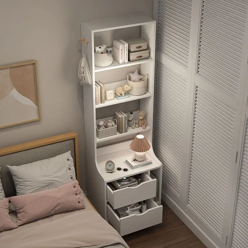 Bedside table simple modern bedroom heightened multi-functional bedside table bookshelf integrated