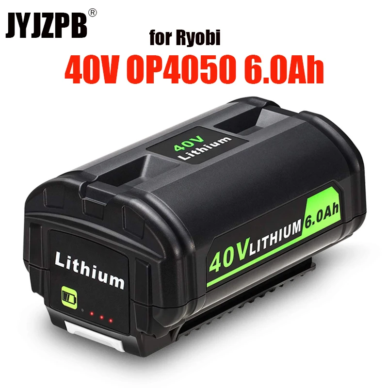 

For Ryobi 6.0Ah 40V Li-Ion Rechargeable Battery For Ryobi RY40502 RY40200 40V Cordless Power Tools Battery OP4050 OP4026 OP40401