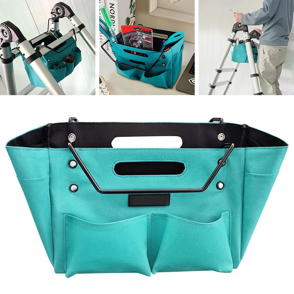 Telescoping Ladder Tool Bag Tool Hanging Bag Waterproof Oxford Cloth Folding Herringbone Ladder Tool Storage Bag for Repair Work