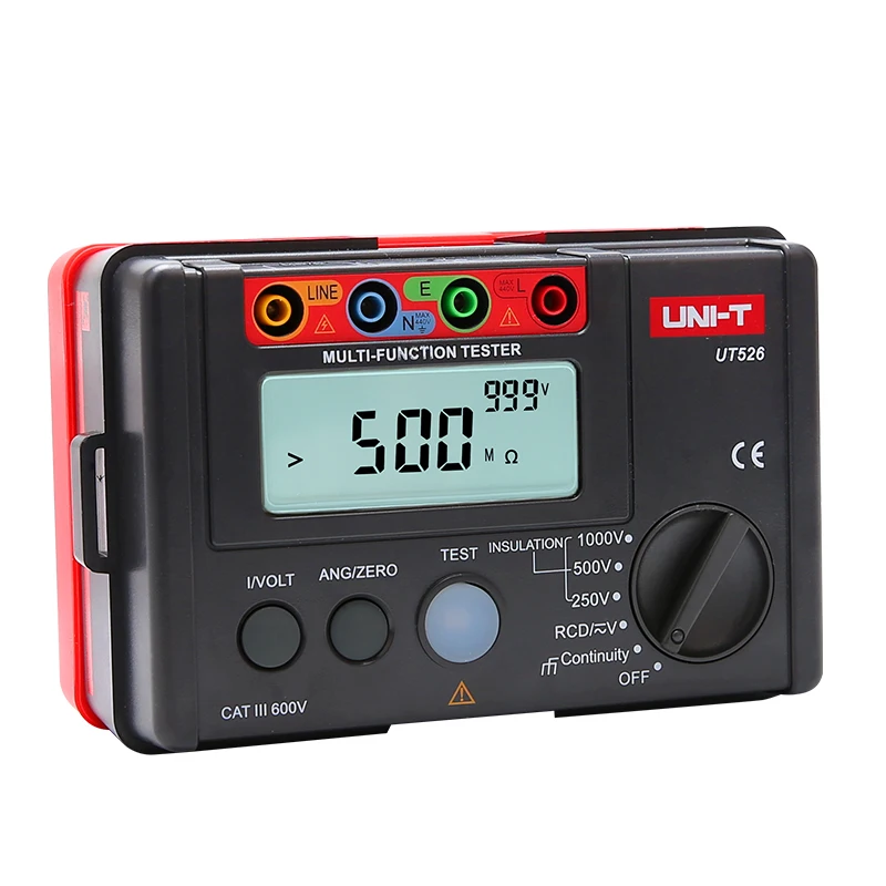 UNI-T UT526 Misuratore elettrico multifunzione/Resistenza isolante/Resistenza di messa a terra/Tensione/Tester di perdite RCD