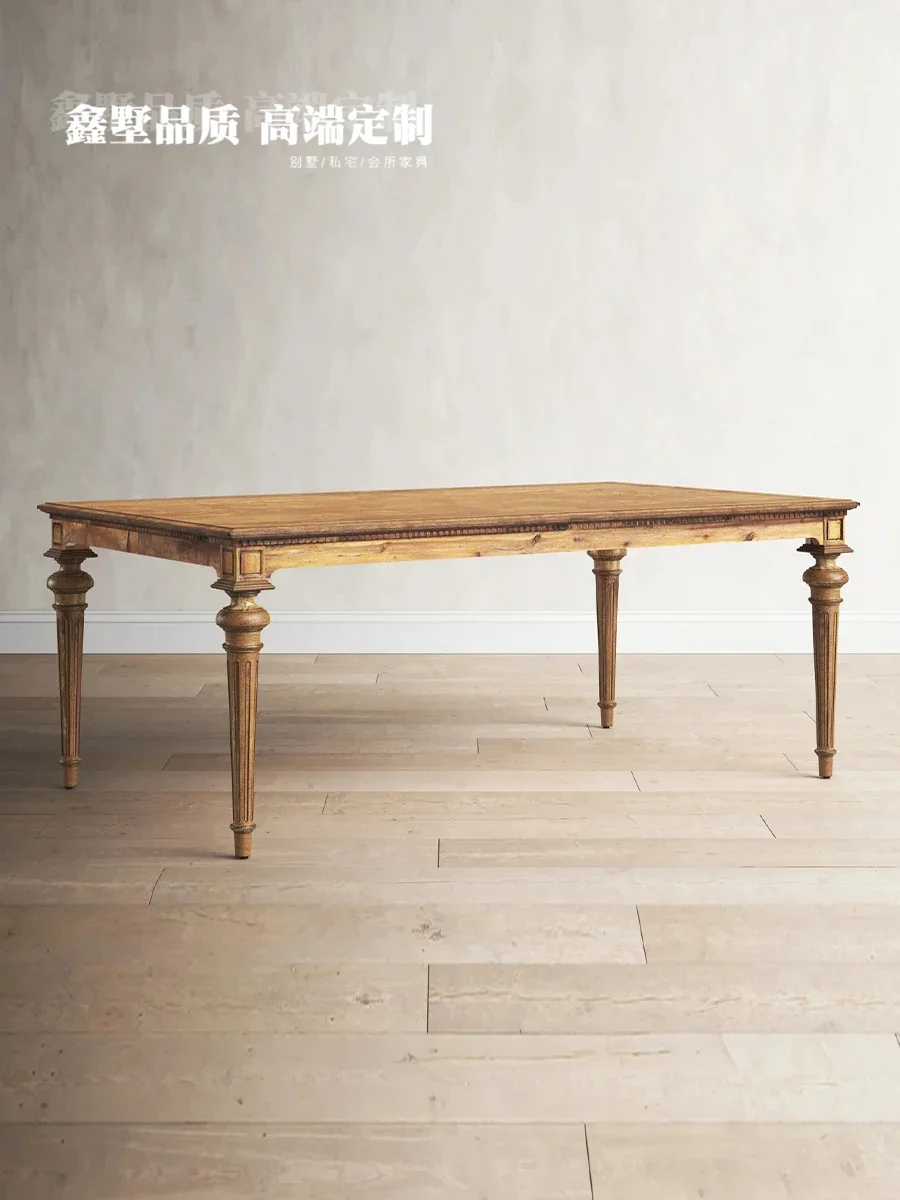 Dining table and chair combination household solid wood rectangular table chair small apartment ash wood simple dining table