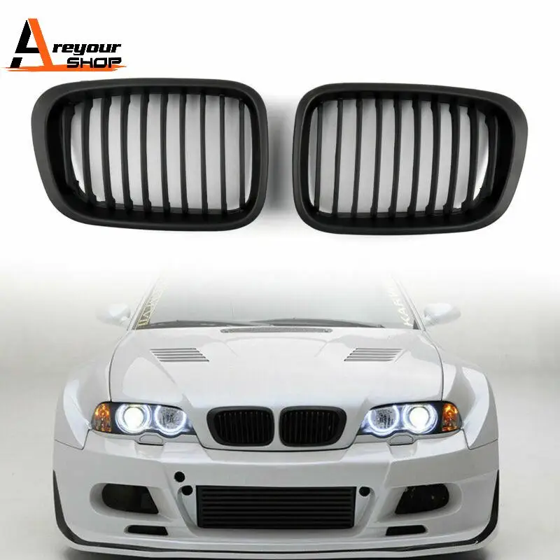 

Front Matte black Kidney Grill Grille for BMW E46 3Series Sedan 4Door 1998-2001