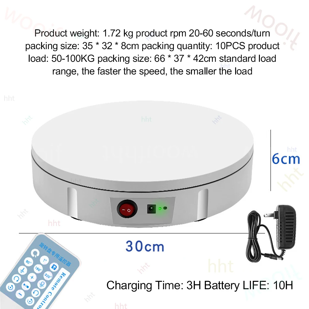 

360 Degree Rotary Table For Photography 100kg Automatic Remote Control Angle Electric Turntable With Levitating Shoe Display