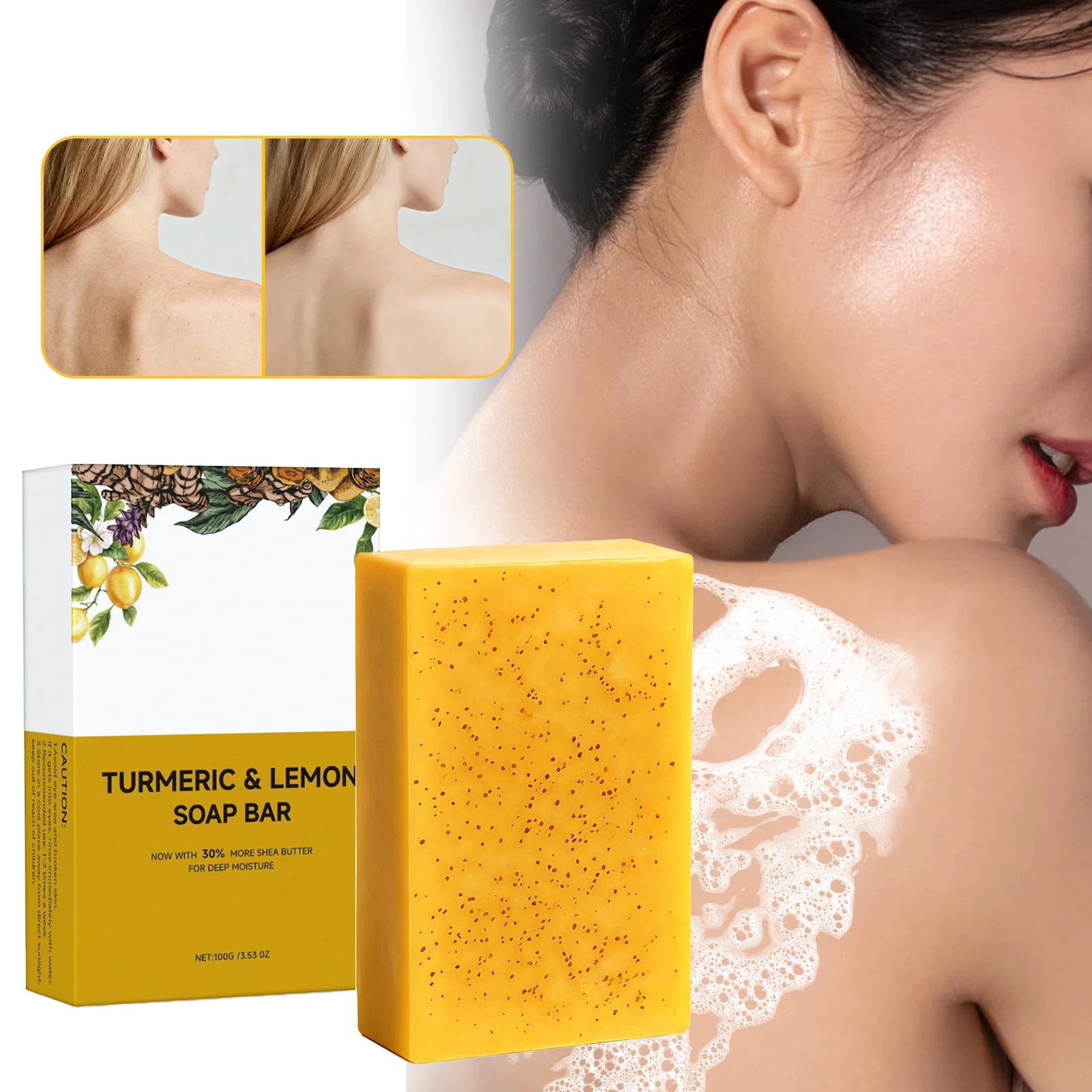 

Turmeric Lemon Soaps Bar Deep Cleansing Gentle Soaps For Face Body Moisturizing Exfoliation Reveals Brighten Skin Tones Soaps