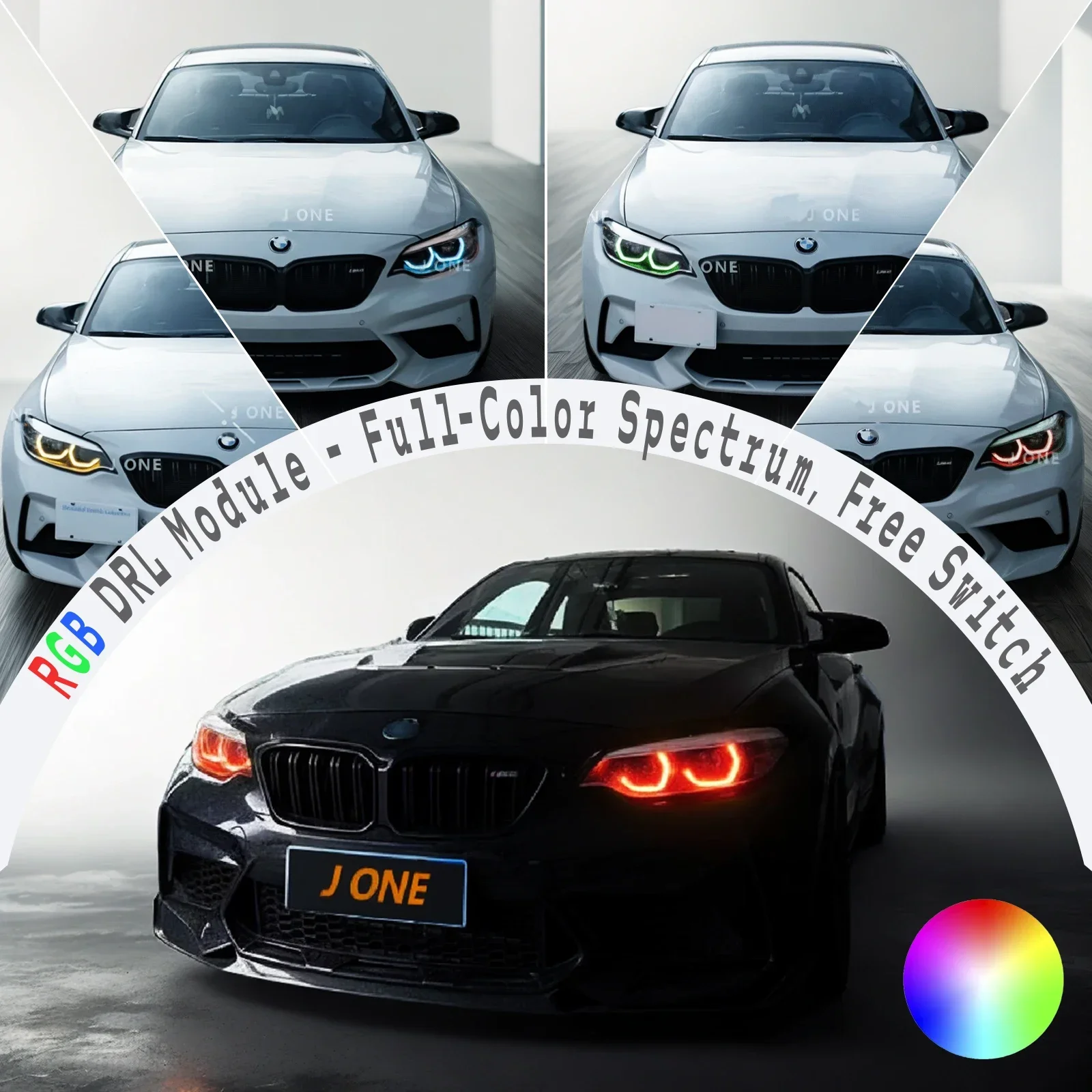 For BMW 2 Series M2 M2C F22 F23 F87: RGB DRL Module, Full Spectrum DRL with Phone App Control & Customizable Modes