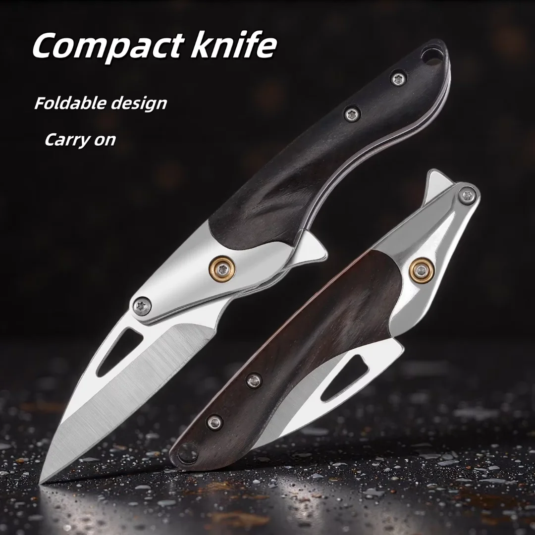 Black Walnut Handle Fruit Knife With High Hardness And Sharp Edge Made Of 7CR17 Stainless Steel Compact Folding Small Knife