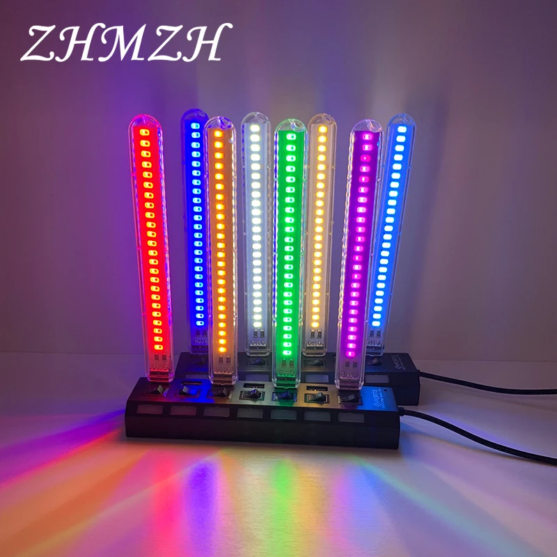 

ZHMZH DC5V 24LEDs USB LED Night Light Atmosphere Lights Red Yellow White Blue Green Purple Pink Colored Lamp For Live Streaming