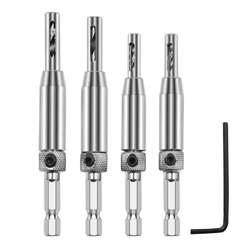 Self Centering Door Lock Cabinet Hinge Drill Bits Set Pilot Hole Drill Window Door Hinge Locating Hole Cutter Woodworking Tools