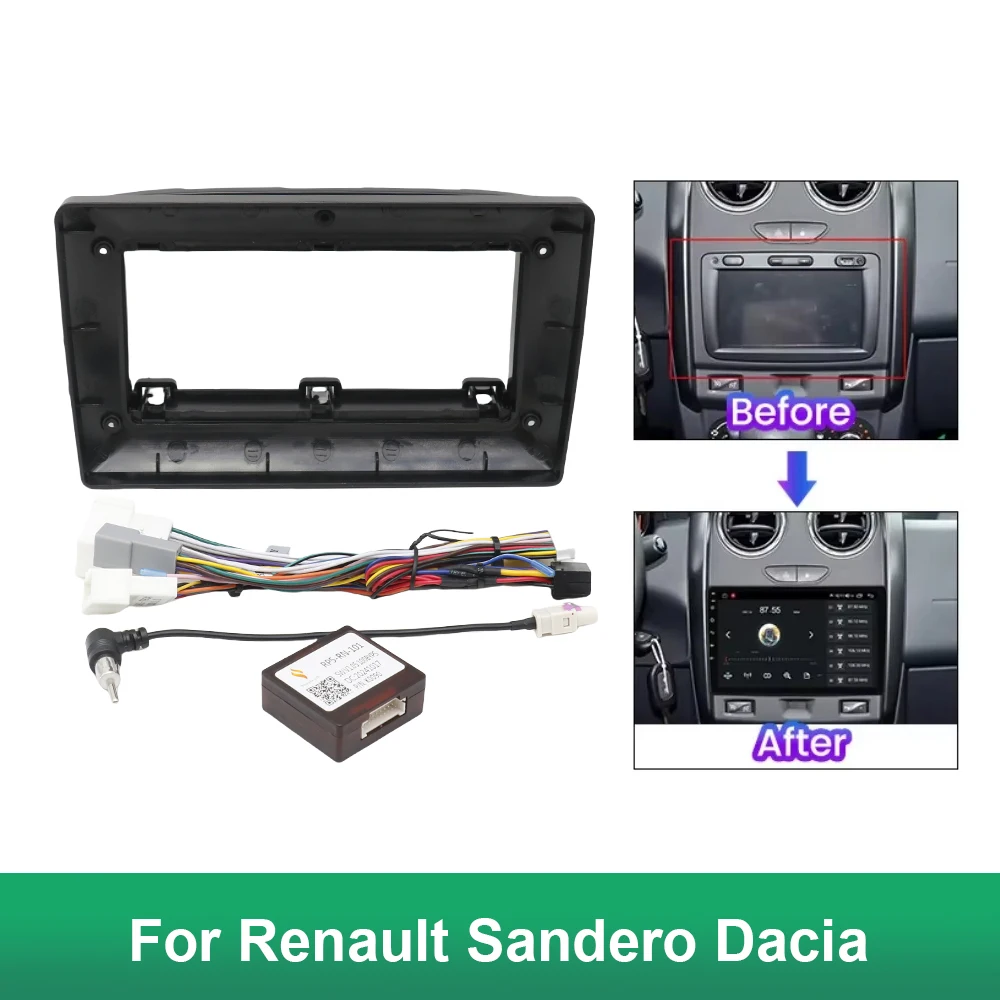 car radio frame For Renault Sandero Dacia Duster Captur Lada Xray with Cable panel  Dashboard