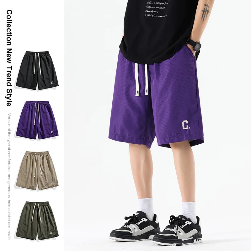 2024 Summer Cargo Shorts With Pockets Cotton Streetwear Casual Men\'s Shorts Ribbons Bermuda Short Pants Men шорты мужские