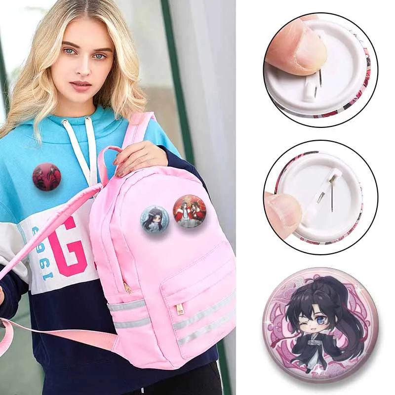 BL Anime Peripheral Coin Brooch Mo Dao Zu Shi Lan Wangji Wei Wuxian Enamel Pins Backpack Clothing Jewelry Badge Accessories Gift