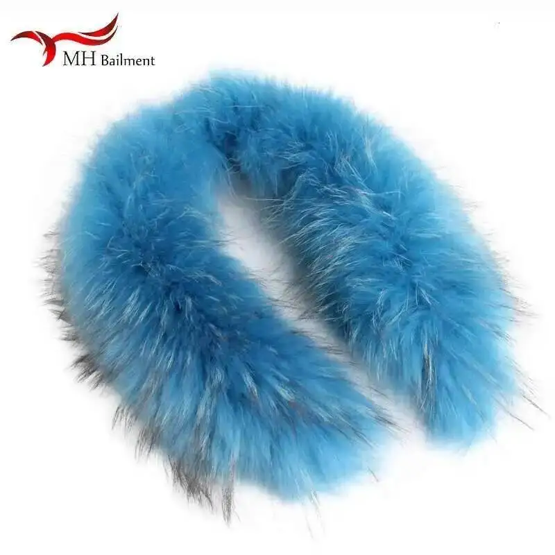

Real Raccoon Fur Collar Womens Scarves Neck Warmer 100% Natural Fur Scarf Real Fur Shawl Multiple Sizes Parent-child